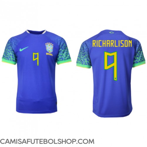 Camisa de time de futebol Brasil Richarlison #9 Replicas 2º Equipamento Mundo 2022 Manga Curta